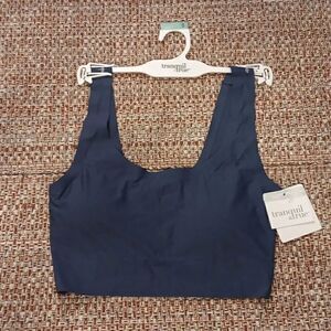 New T&T Scoop Neck Microfiber Matte Women's Navy Blue‎ Size Small Bra New